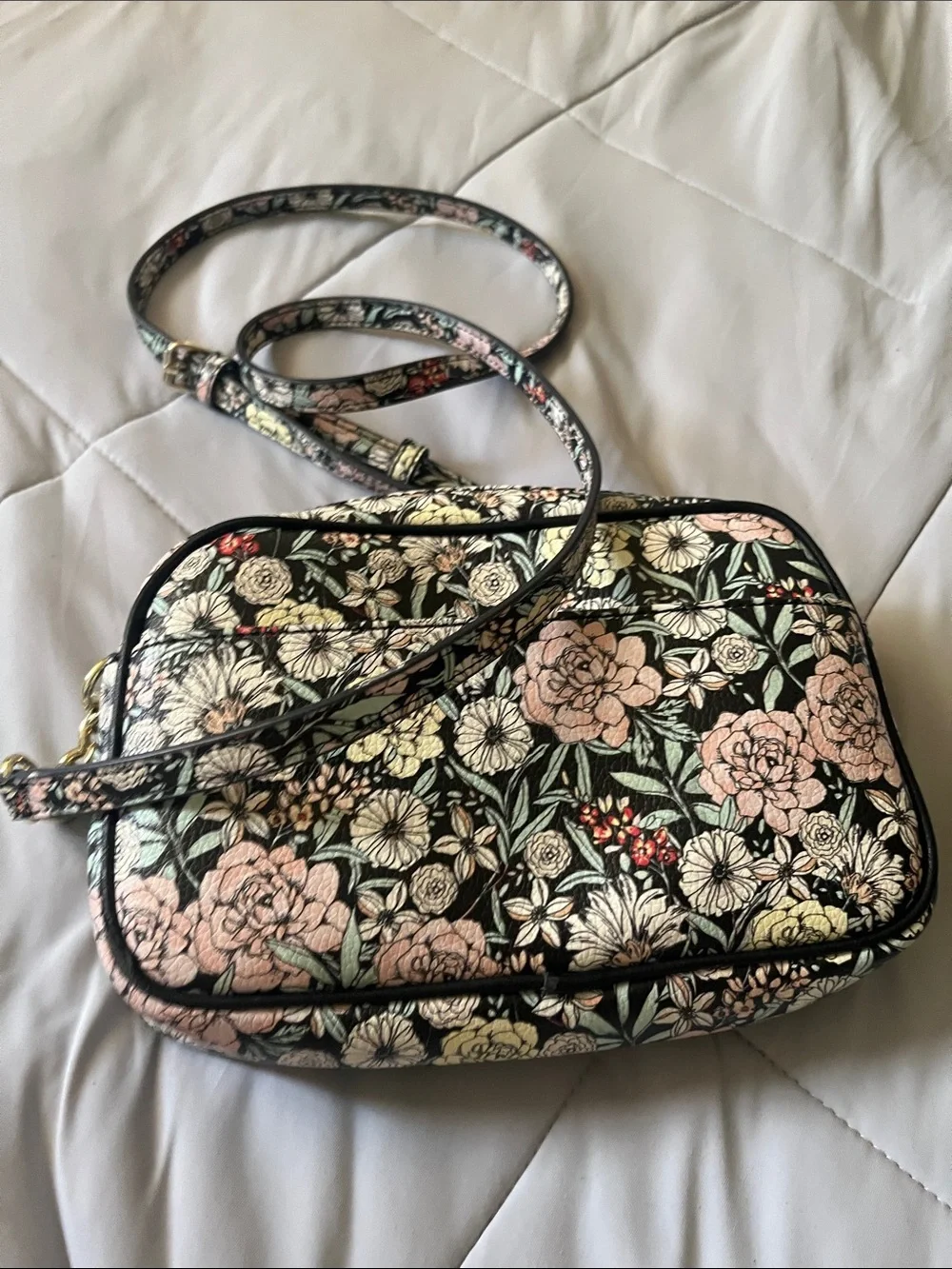 Karl Lagerfeld Black Bow Floral Crossbody Bag